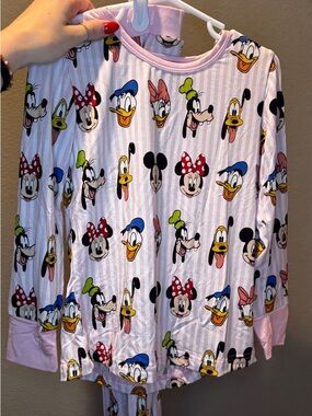 Kids Pink Striped Minnie & Friends Long Sleeve Pajama Set